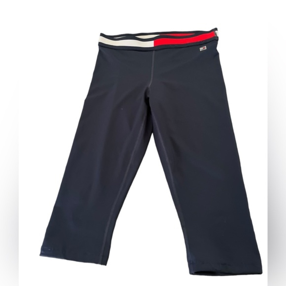 Tommy Hilfiger Sport Leggings Jogger Womens Small Striped navy blue Cropped (28)